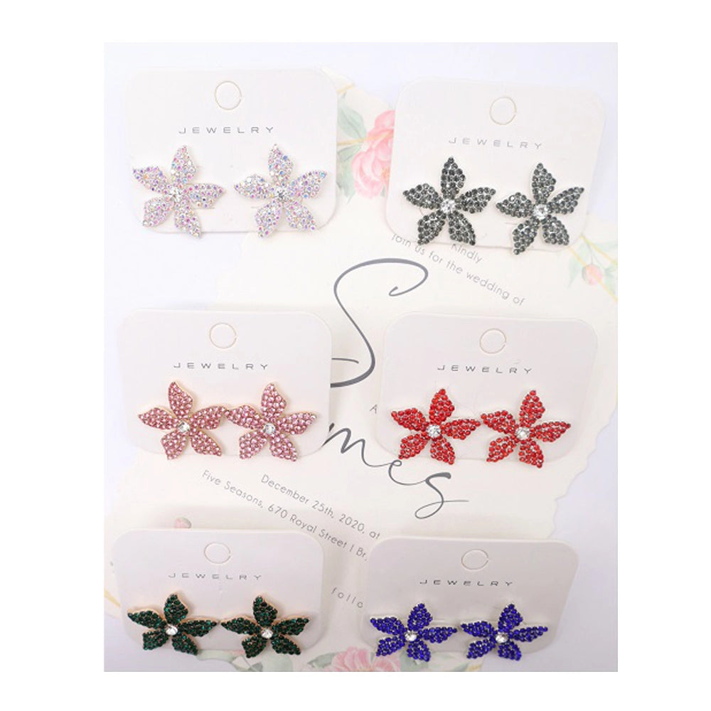 Floral Rhinestone Studs (AER1840)