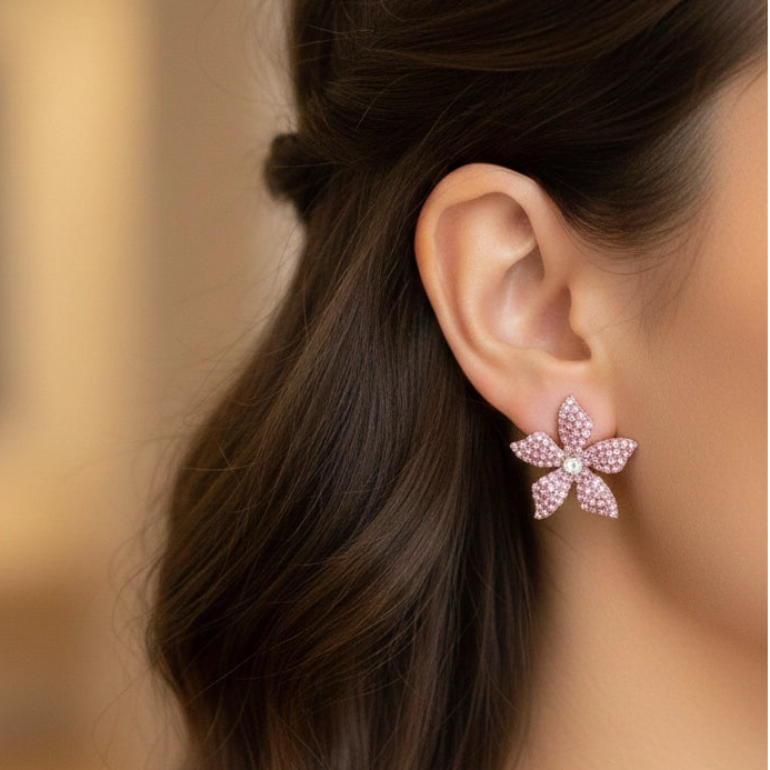 Floral Rhinestone Studs (AER1840)