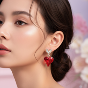 Romantic Crystal Heart Drop Earrings – Sparkling Valentine’s Day Dangle Earrings for Women (AER1861)