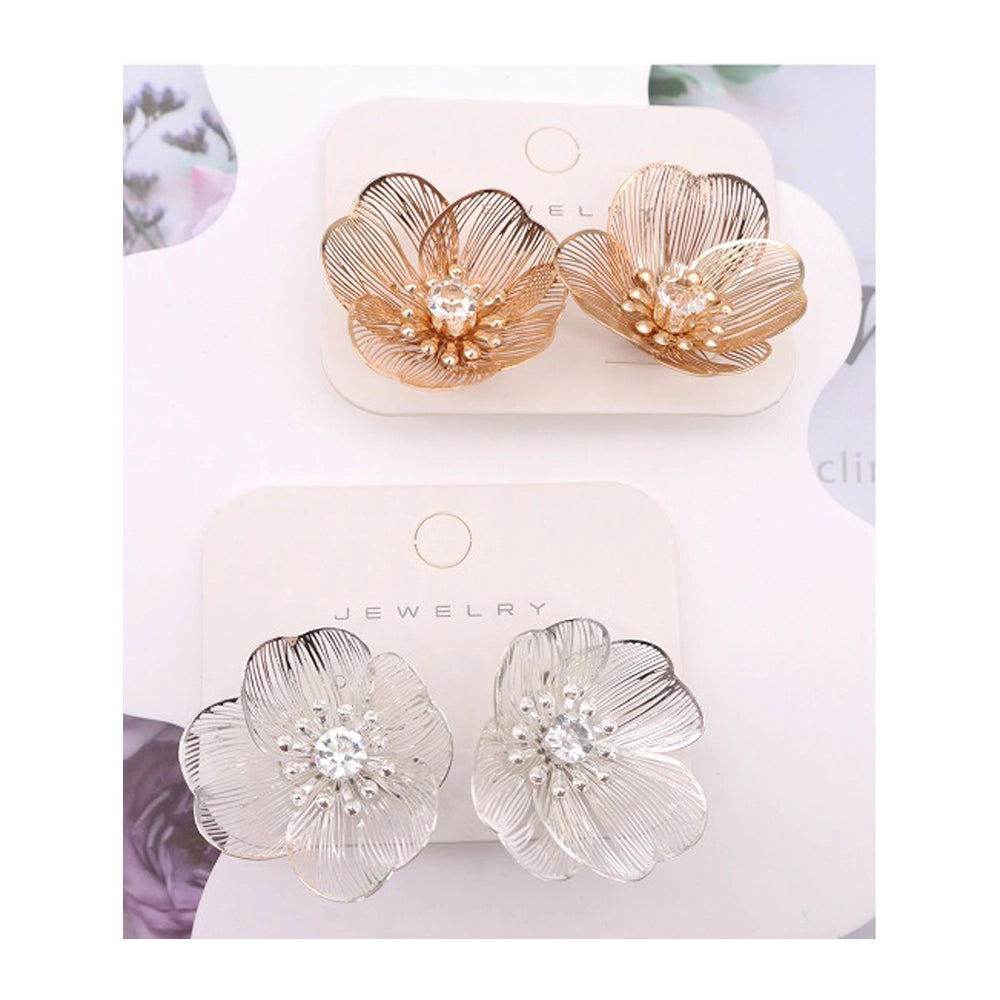 Elegant Filigree Floral Stud Earrings (AER1874)