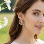 Elegant Filigree Floral Stud Earrings (AER1874)