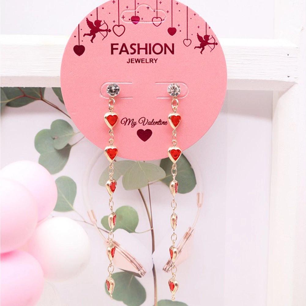 Romantic Heart Drop Earrings - My Valentine (AER1882)