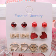 Heart & Love Stud Set Valentines Collection Earrings (AER1886)