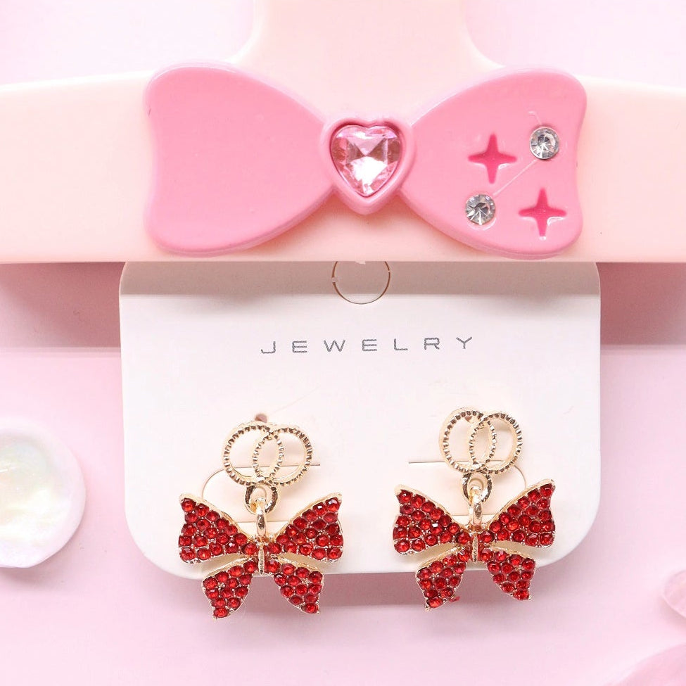 Sparkling Crystal Butterfly Drop Earrings - Elegant Rhinestone Jewelry (ABR1416)