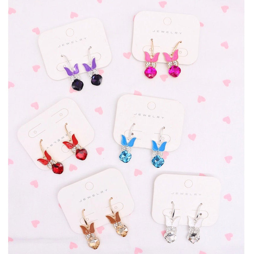 Sparkling Rabbit Rhinestone Drop Earrings (AER1917)