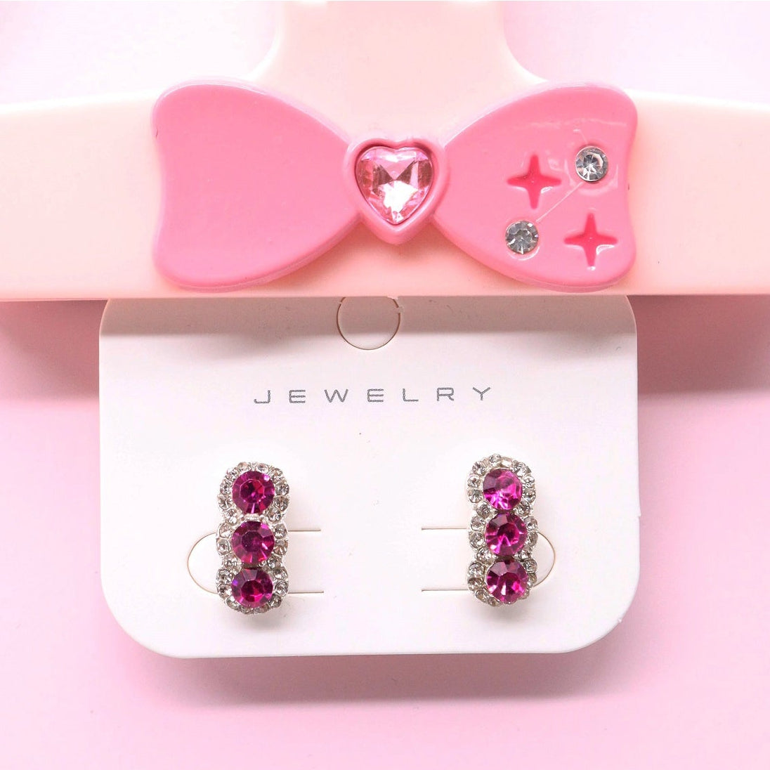 Elegant Triple-Stone Rhinestone Stud Earrings(AER1922)