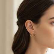 3-Pair Floral Stud & Hoop Earring Set - Gold & Silver Minimalist Flower Jewelry Multipack (AER1931) AER1931