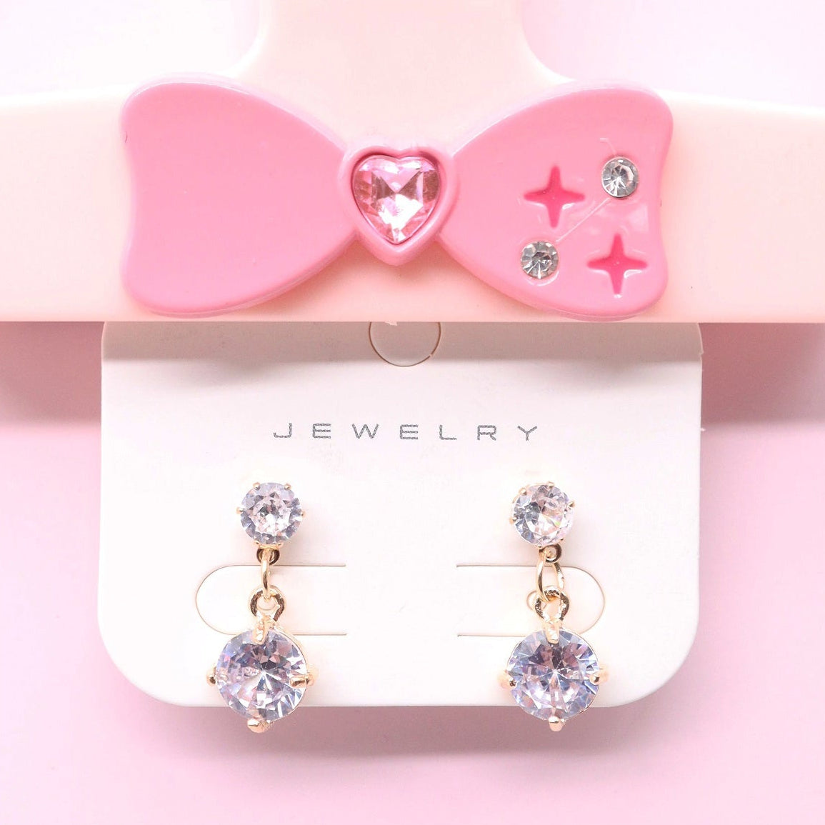 Sparkling Cubic Zirconia Double-Drop Earrings | Elegant Gold & Silver Finish (AER1942)
