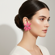 Vibrant Matte Floral Burst Stud Earrings (AER1948)
