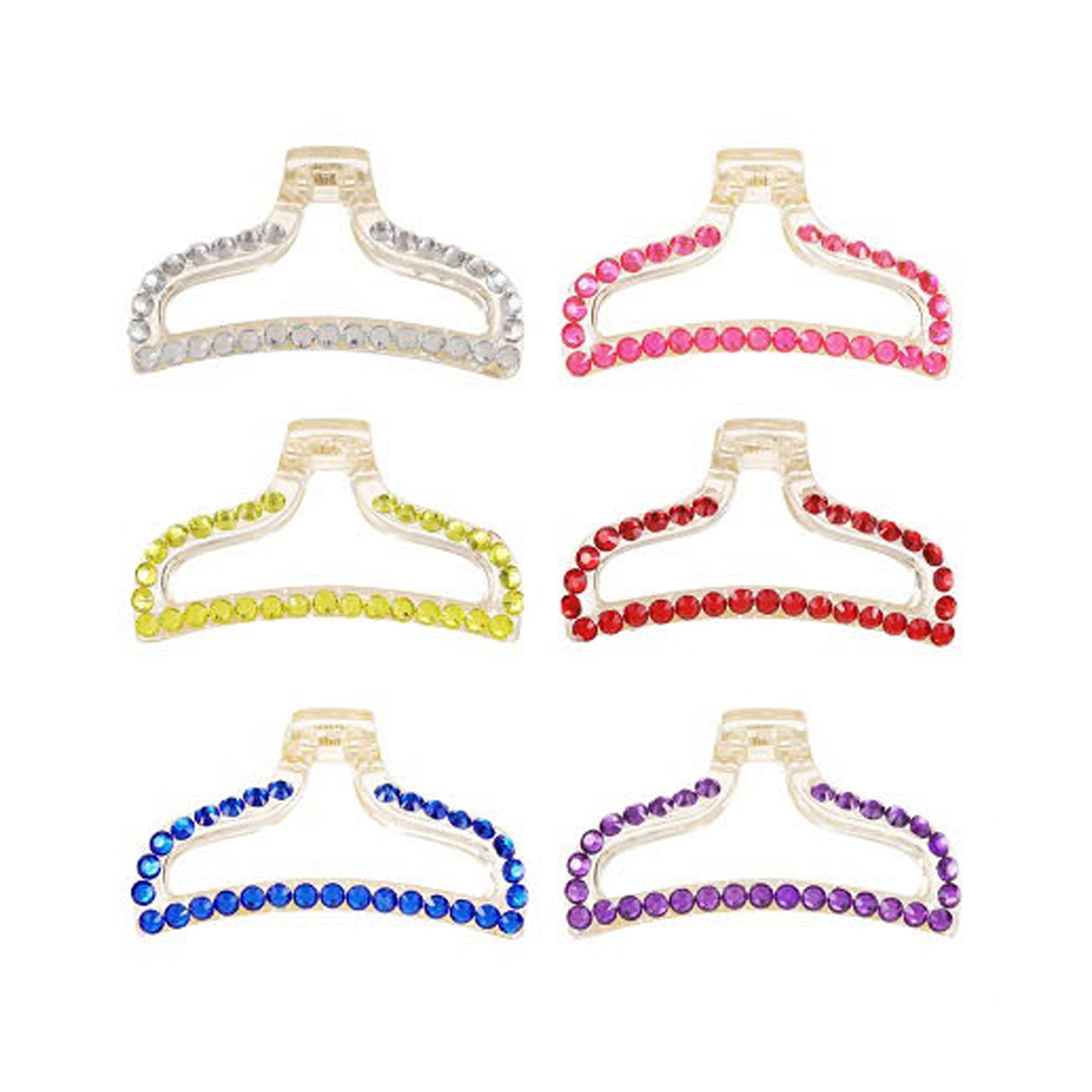 Multicolor Rhinestone Hair Claw Clip Set for Everyday Glam
