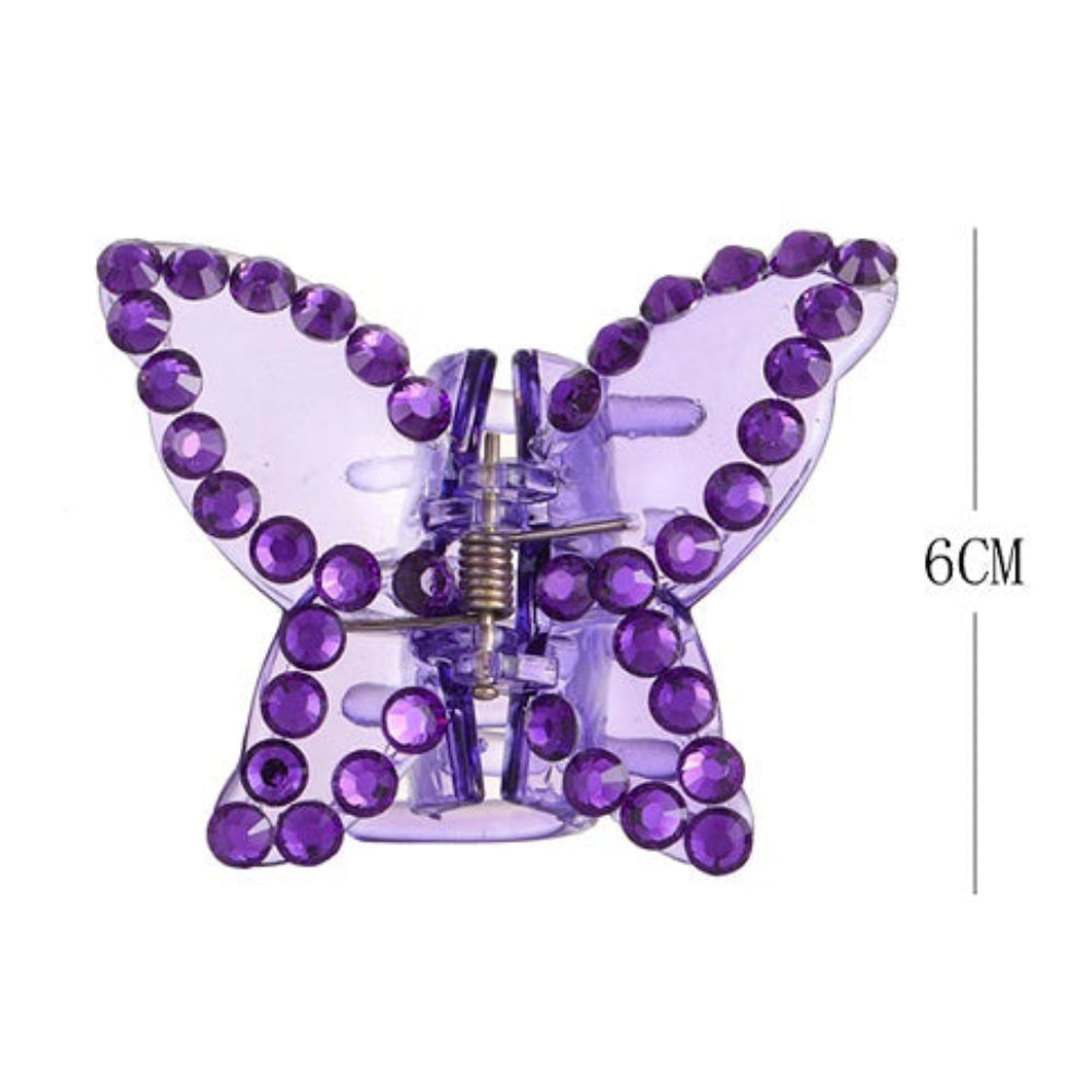 Sparkling 6cm Butterfly Rhinestone Hair Claw - Elegant Crystal Butterfly Clip (AHR1471)