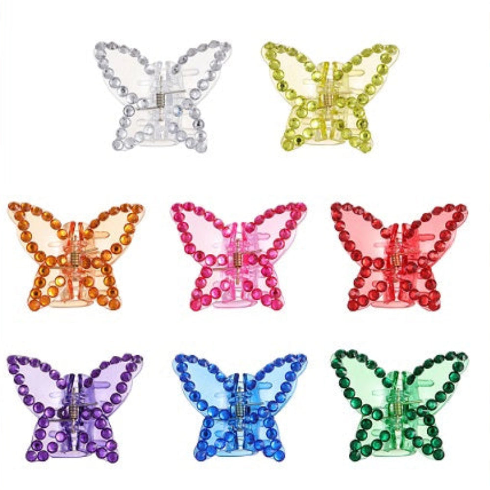 Sparkling 6cm Butterfly Rhinestone Hair Claw - Elegant Crystal Butterfly Clip (AHR1471)