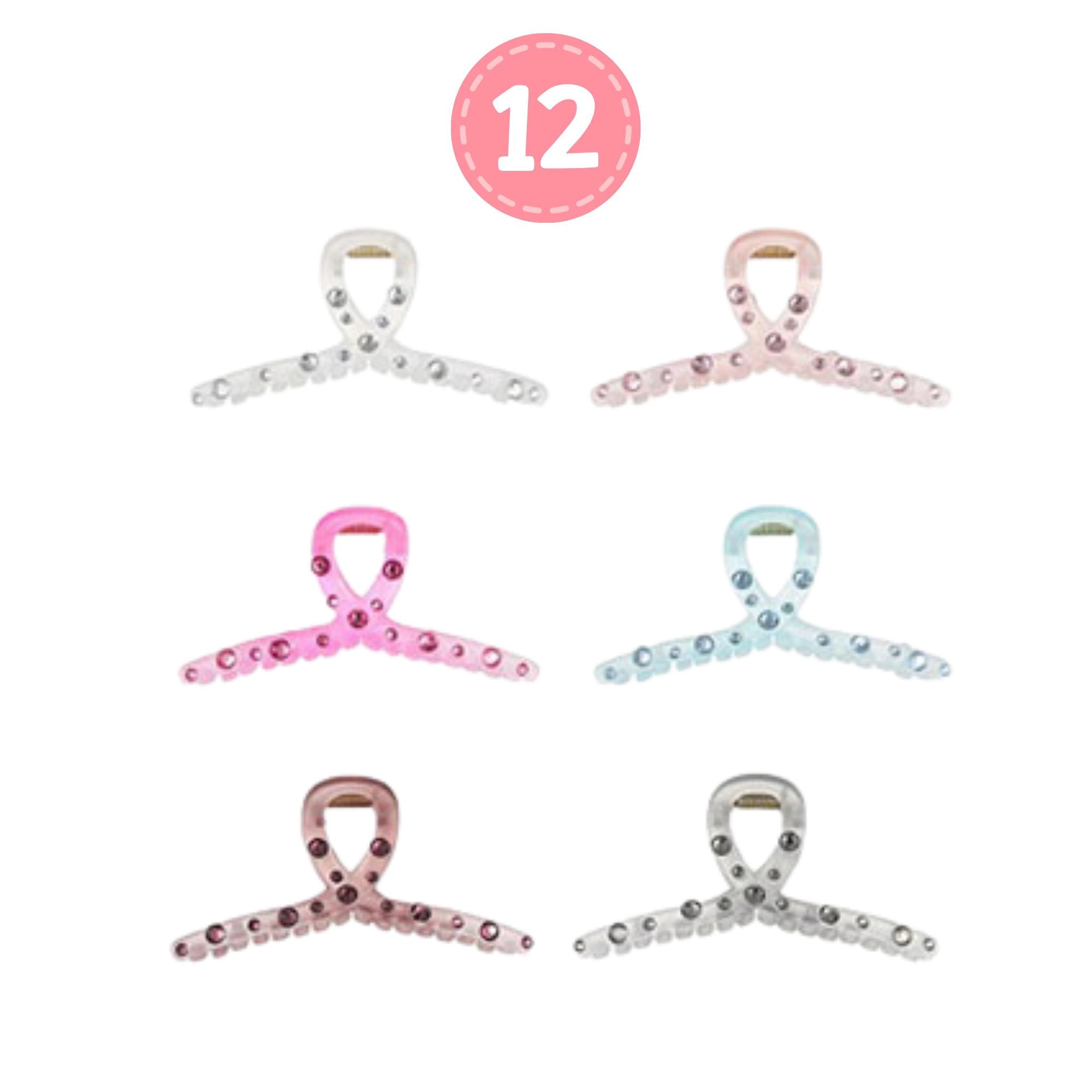 Glam Infinity Pink Rhinestone Hair Claw for Statement Updos | 11 cm