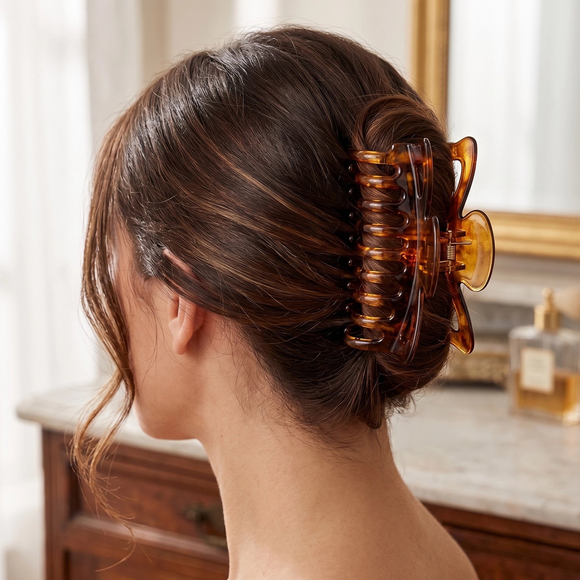 Large Tortoise Shell Non-Slip Hair Claw Clip - Strong Hold Jumbo Hair Clamp for Thick Hair (AHR1889)