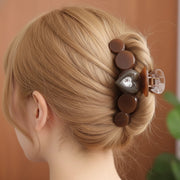 Elegant Pearl Hair Clip for Women – Matte Claw Clip for Thick Hair