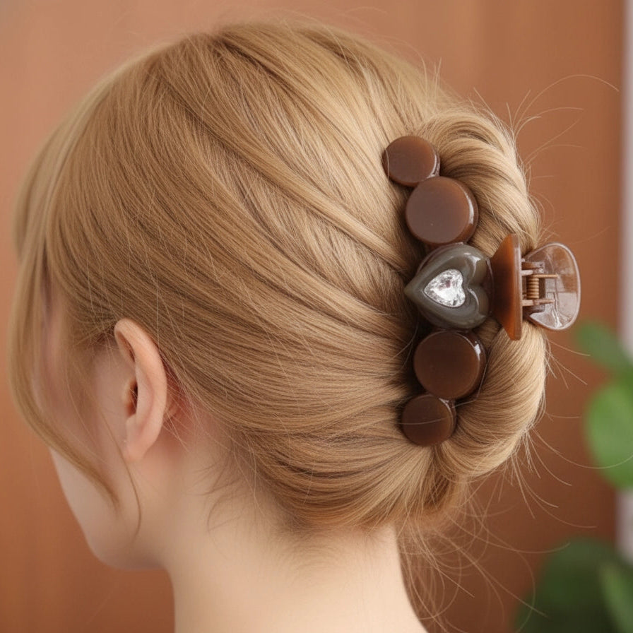 Elegant Pearl Hair Clip for Women – Matte Claw Clip for Thick Hair