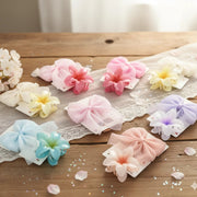 2-Piece Pastel Hair Clip Set | Glitter Bows & Translucent Flower Claw Clips | Kids/Girls Accessories