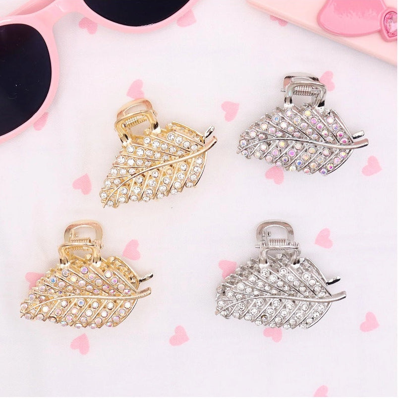 Sparkling Rhinestone Leaf Hair Claw Clip (AHR2107)