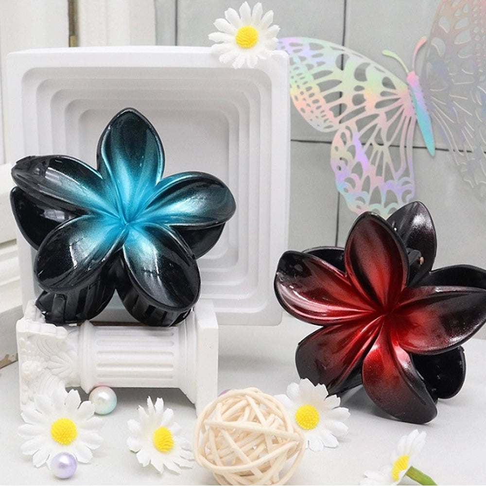 2-Tone Gradient Flower Claw Clips | Ombre Floral Hair Grips | Vibrant Hair Accessories Bulk