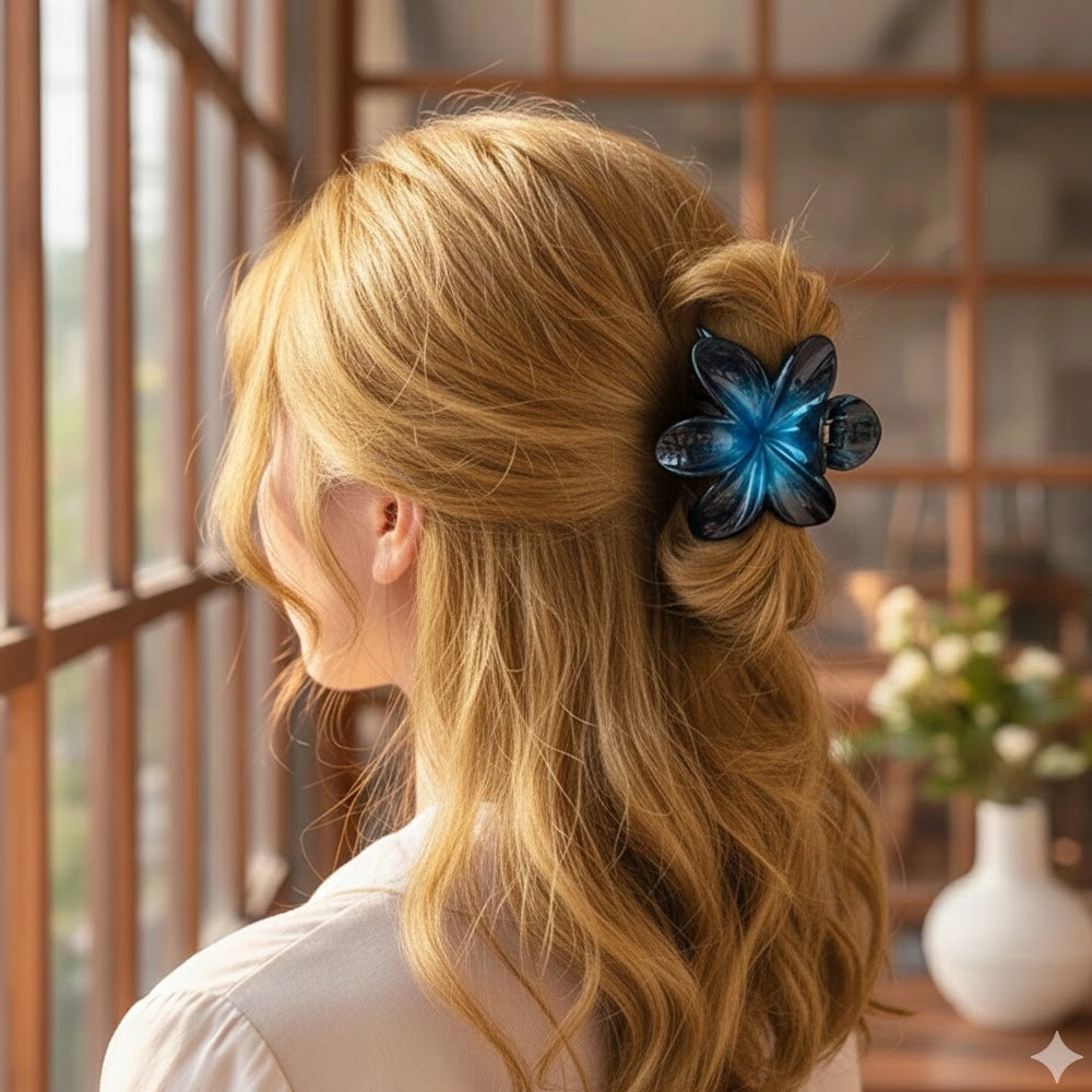 2-Tone Gradient Flower Claw Clips | Ombre Floral Hair Grips | Vibrant Hair Accessories Bulk