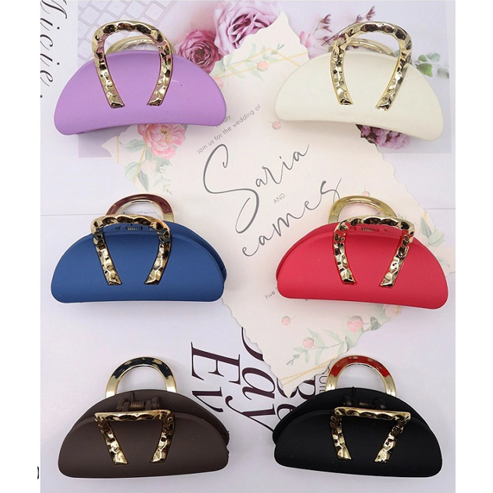 atte Purse/Handbag Claw Clips | Gold Handle Hair Grip | Chic Solid Color Hair Accessories