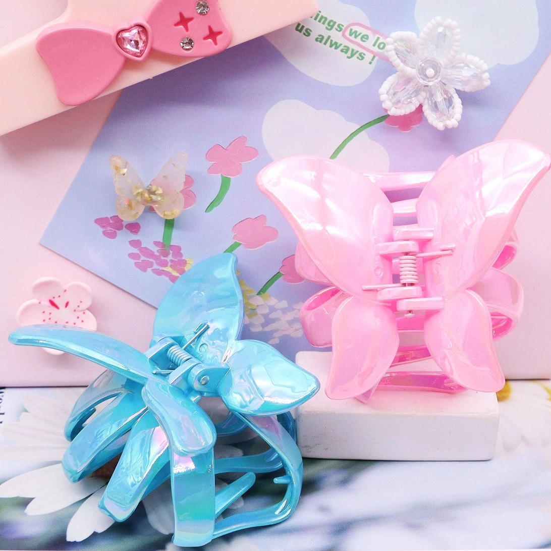 Iridescent Butterfly Claw Clips - Shimmering Y2K Hair Accessories (AHR2199)