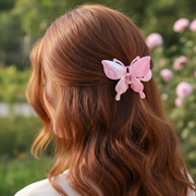 Iridescent Butterfly Hair Claw Clip – Large 3D Shimmering Hair Clamp – Y2K Aesthetic Butterfly Wings Hair Accessory for Women & Girls (AHR2200)