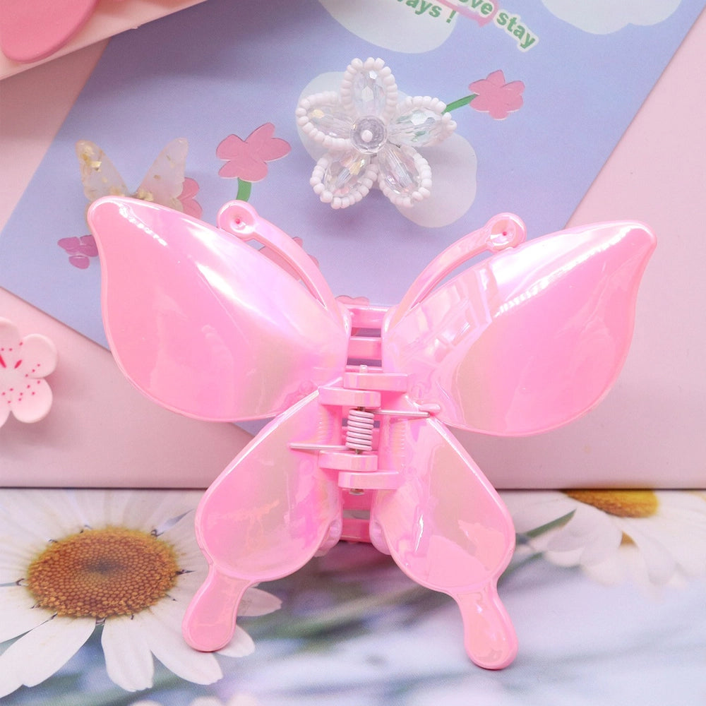 Iridescent Butterfly Hair Claw Clip – Large 3D Shimmering Hair Clamp – Y2K Aesthetic Butterfly Wings Hair Accessory for Women & Girls (AHR2200)