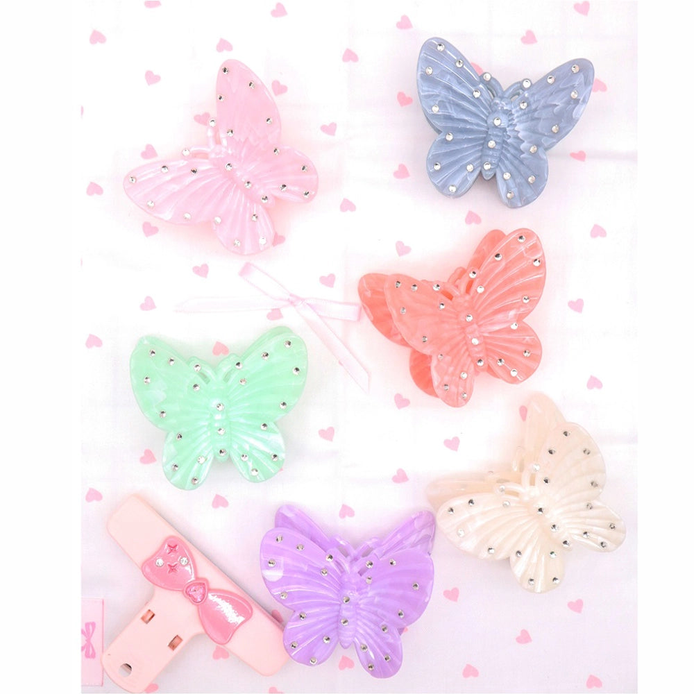 Sparkling Rhinestone Butterfly Hair Claw Clips - Y2K Aesthetic Hair Accessories (AHR2233)