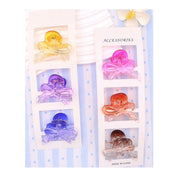 Mini Glitter Bow Hair Claw Clips Set – Cute Translucent Bowknot Jaw Clips for Women & Girls (AHR2296)