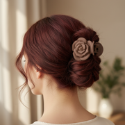 Matte Rose Flower Hair Claw Clip Set – Vintage Floral Hair Catch Clip for Women (AHR2298)