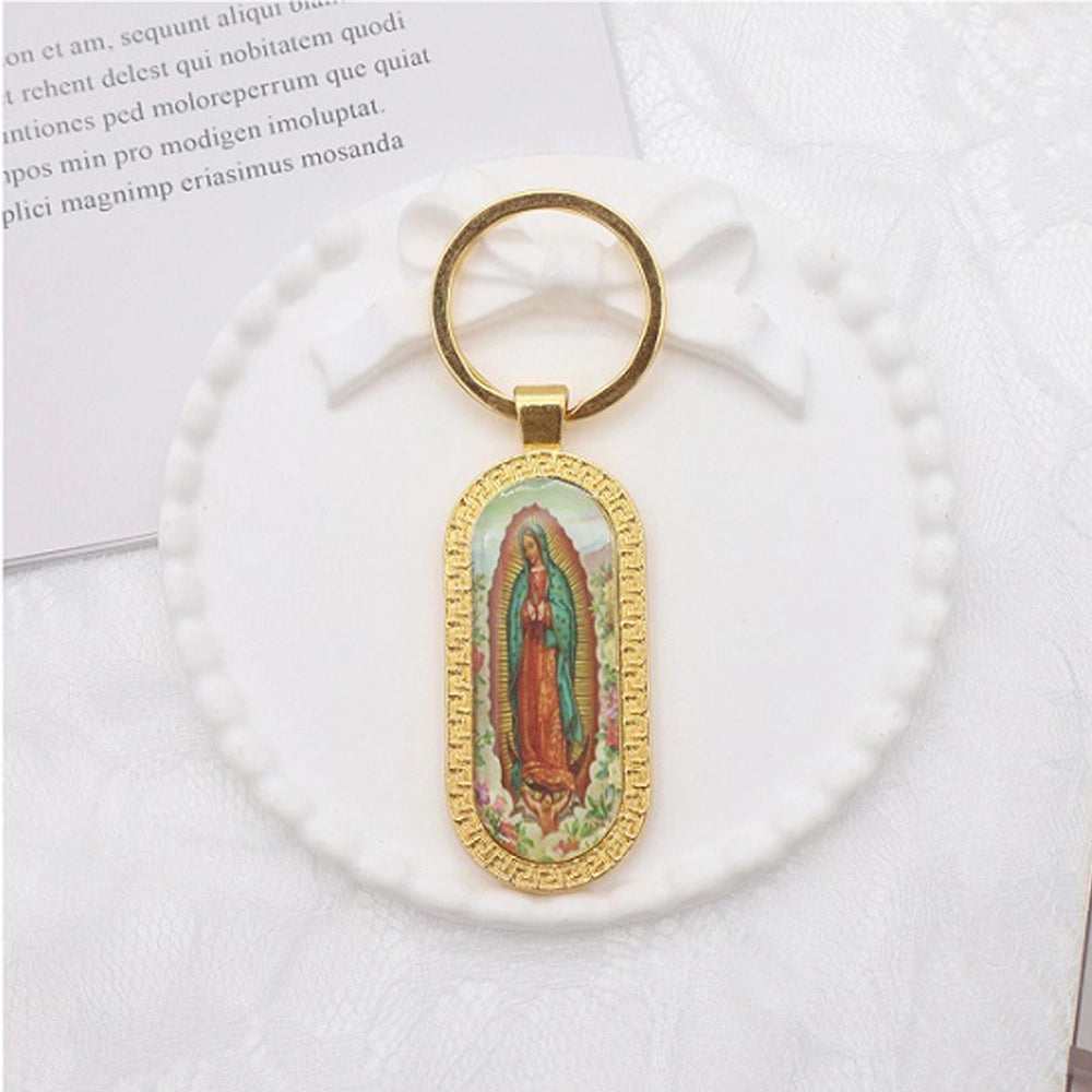 Our Lady of Guadalupe Medallion Keychain (Religious Keyring)