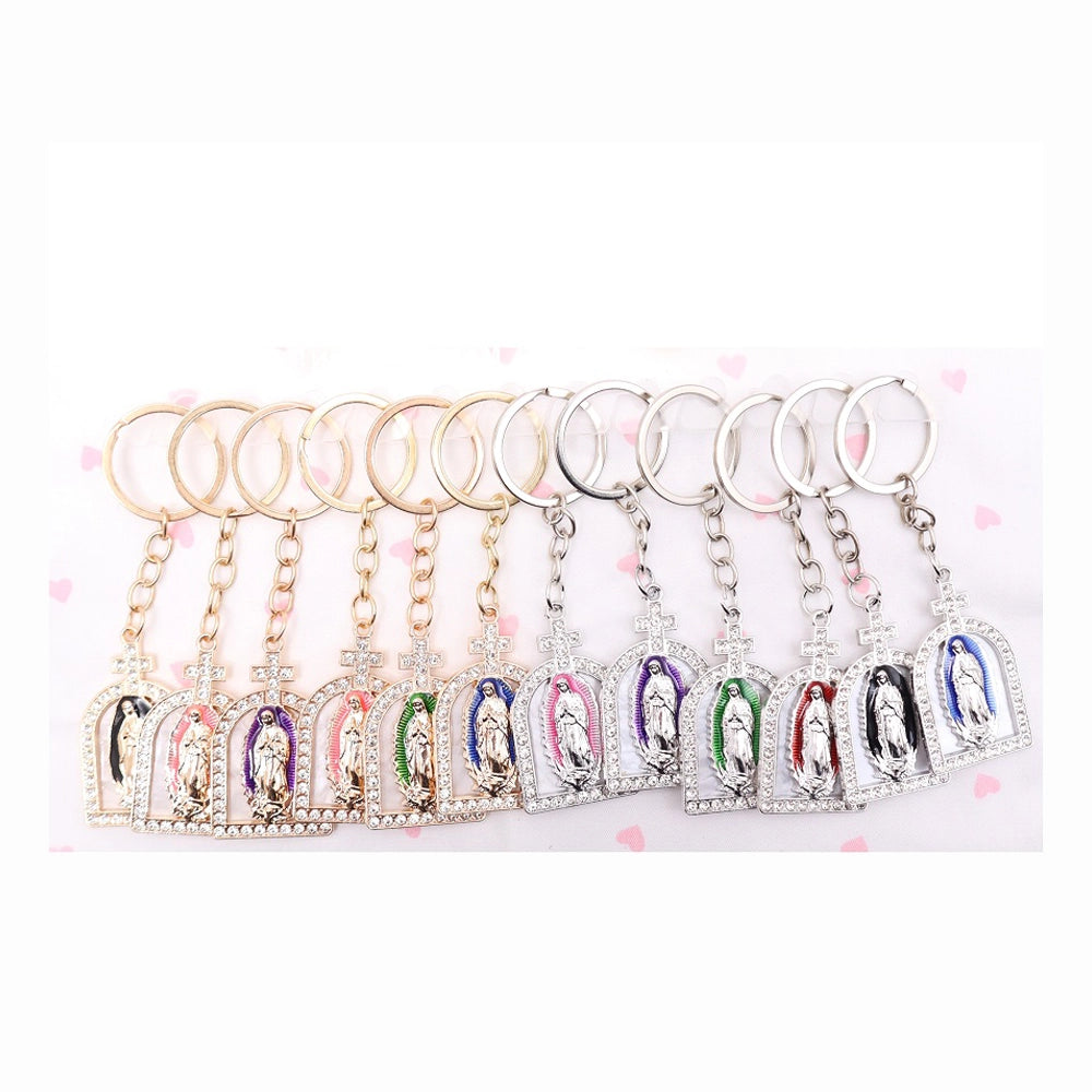 Our Lady of Guadalupe Rhinestone Arch Keychain – AKY1258 | Religious Catholic Gift & Virgin Mary Souvenir (AKY1258)