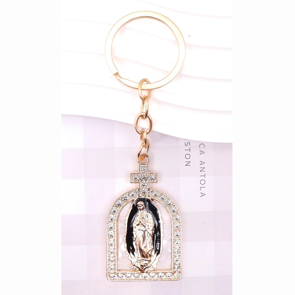 Our Lady of Guadalupe Rhinestone Arch Keychain – AKY1258 | Religious Catholic Gift & Virgin Mary Souvenir (AKY1258)