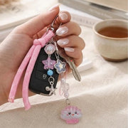 Pastel Y2K Beaded Charm Keychain | Cute Ocean Shell & Star Bag Charm, Aesthetic Phone Strap Accessory (AKY1282) (AKY1282)