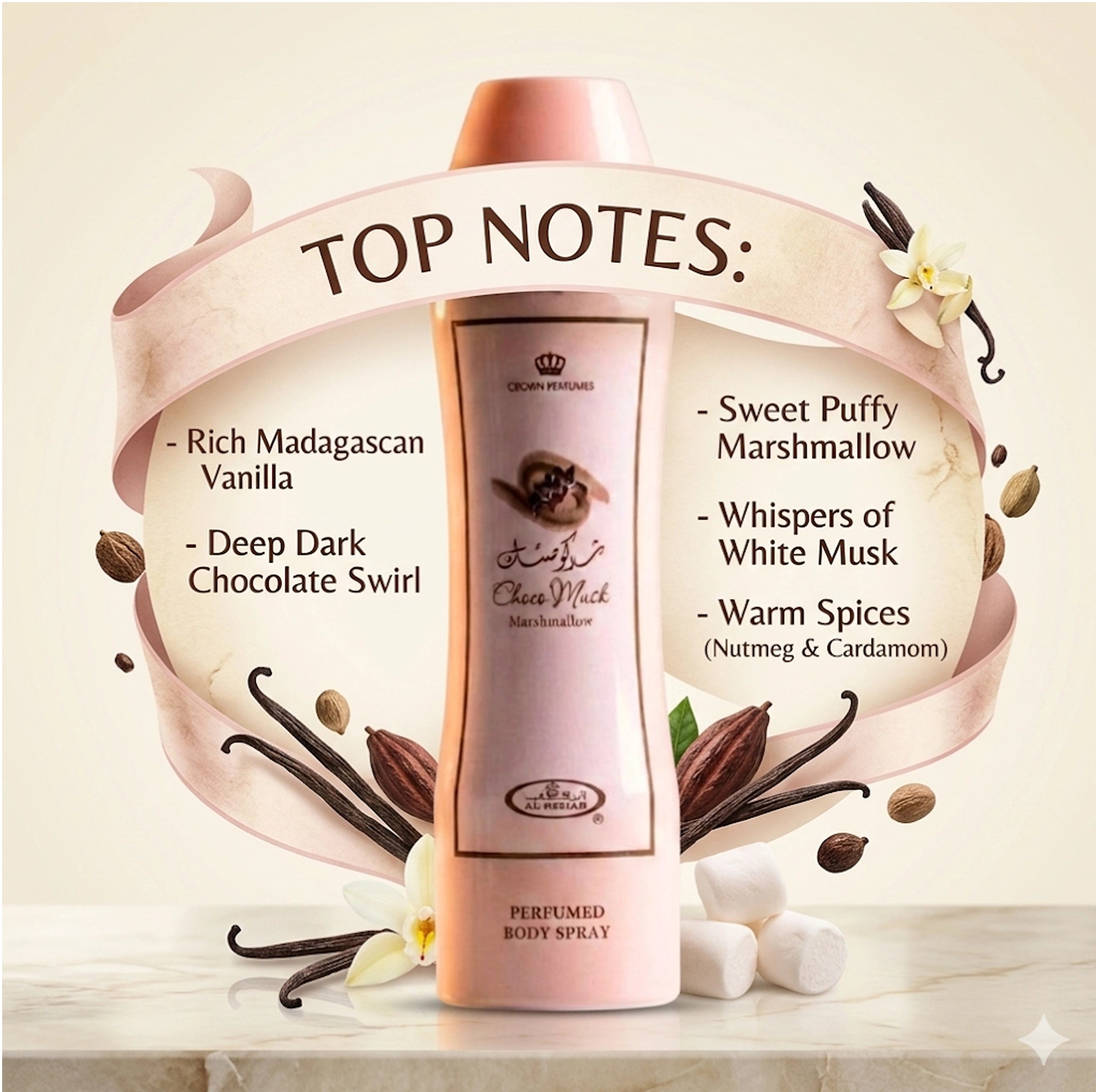 Al-Rehab - Choco Musk Marshmallow Perfumed Body Spray 200ml (6.6 oz)