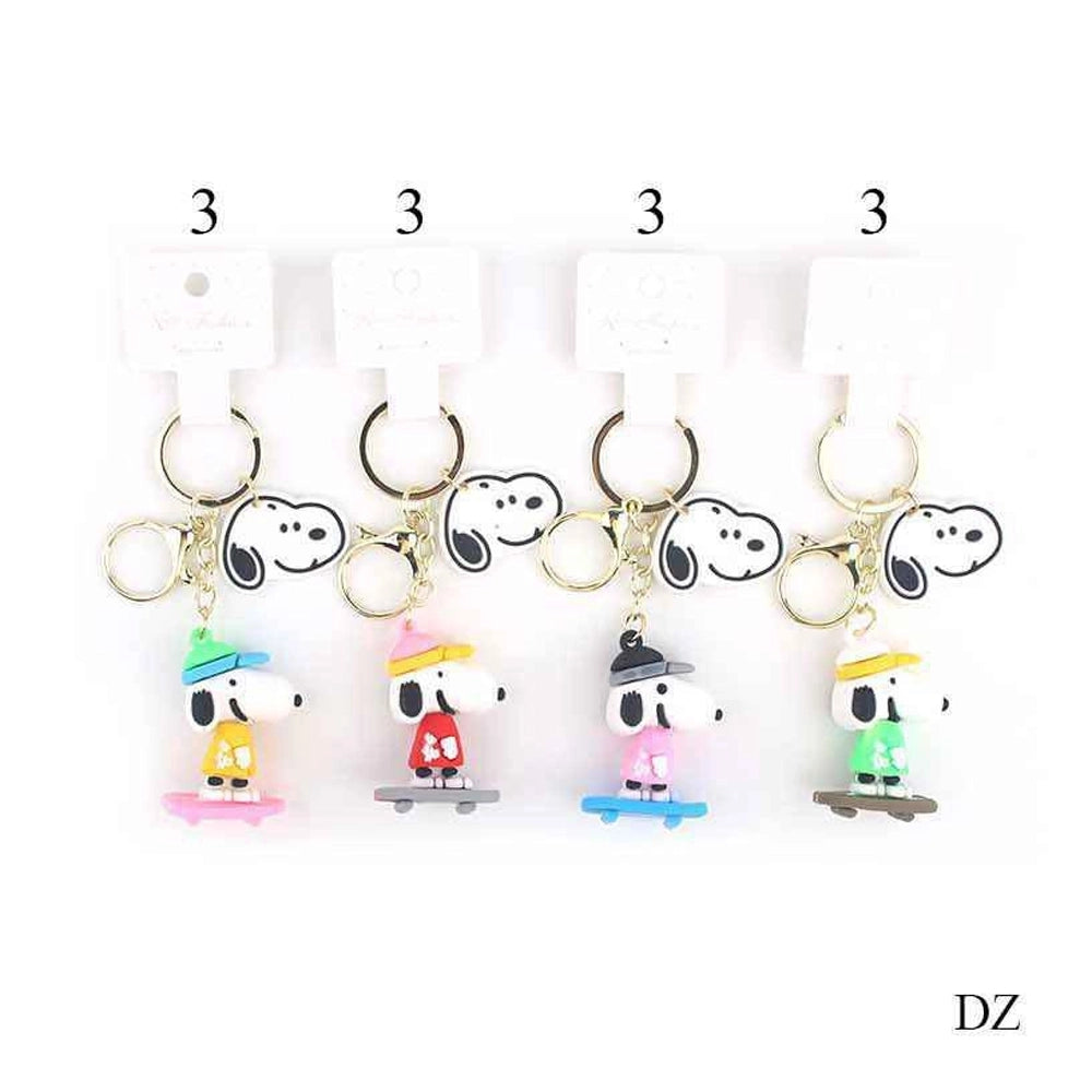 Adorable Skateboarding Dog Keychain | Cartoon Character Keyring & Bag Charm