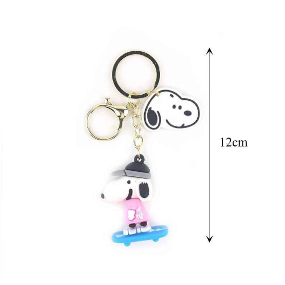Adorable Skateboarding Dog Keychain | Cartoon Character Keyring & Bag Charm