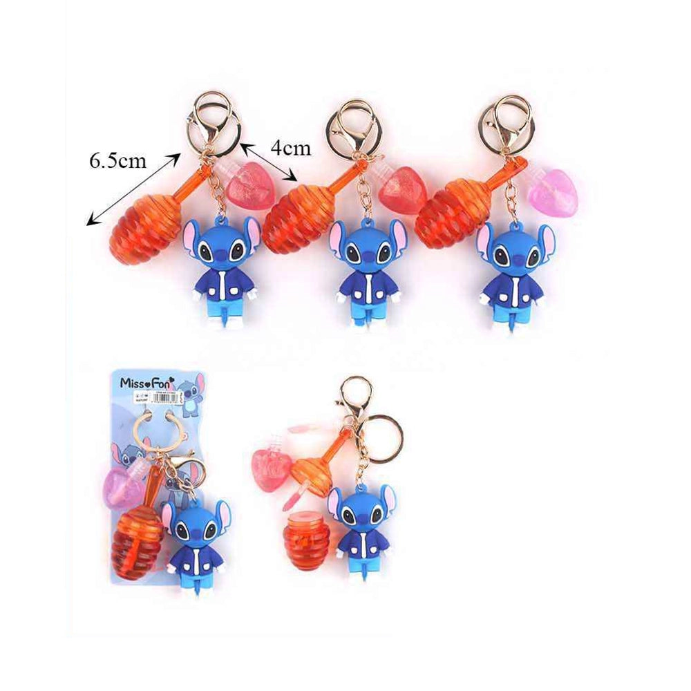 3-in-1 Blue Alien Character Keychain & Lip Gloss Set (ANV-0318)