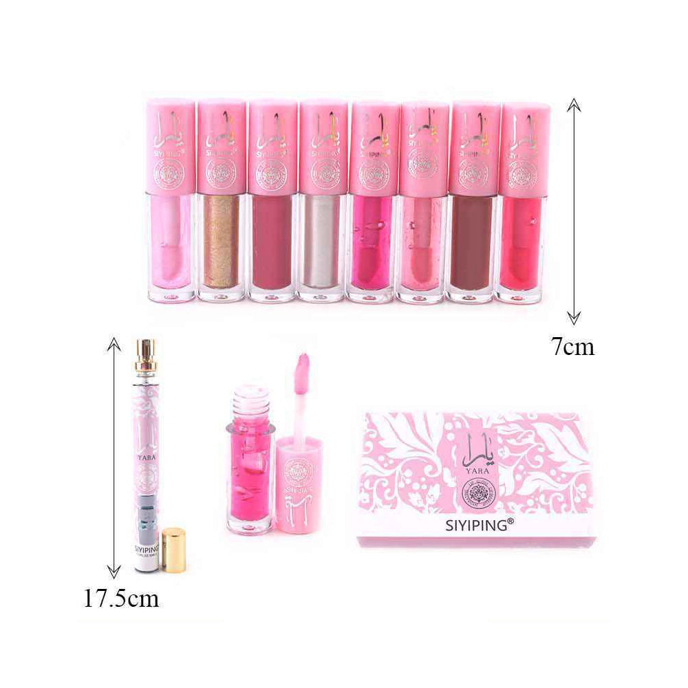 YARA by SIYIPING 9-Piece Lip Gloss and Fragrance Set (ANV-0373)