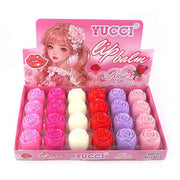 Rose-Shaped Moisturizing Lip Balm – 24-Piece Display Set (ANV-0395)