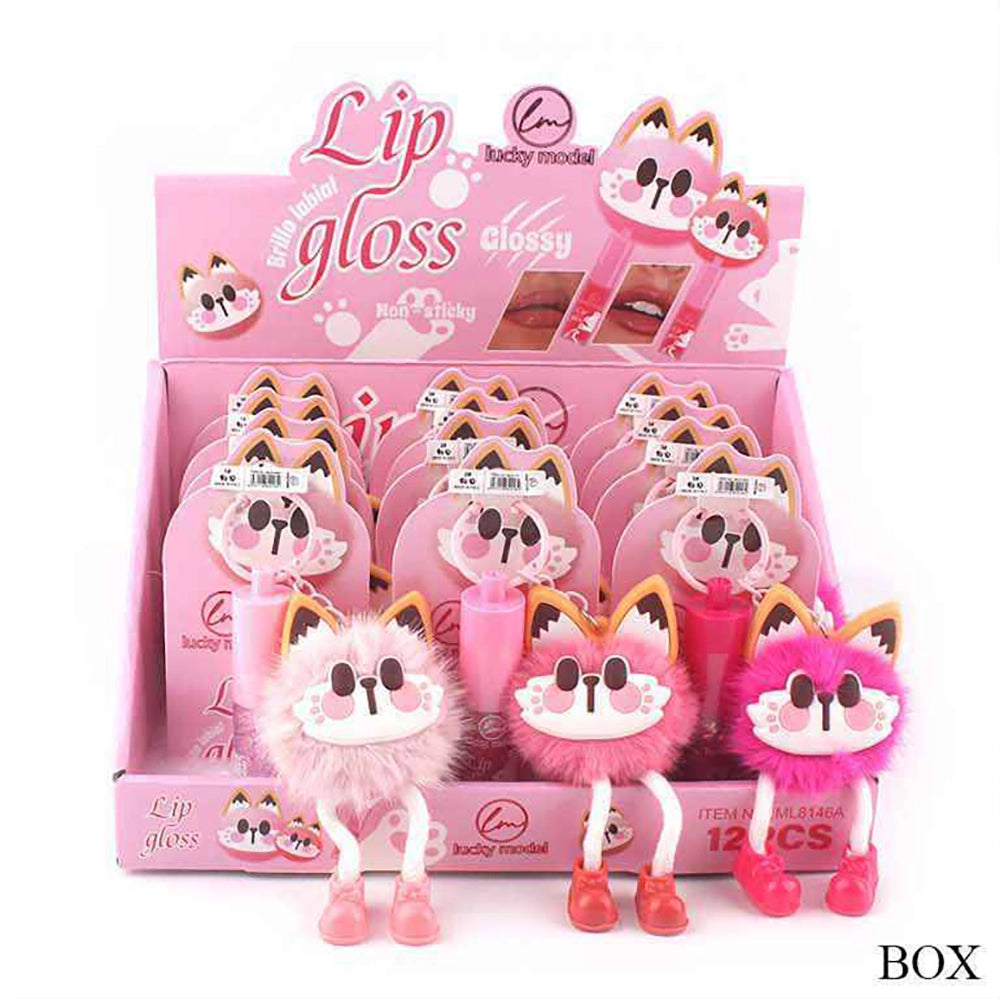 Cat Pom-Pom Lip Gloss Keychain (ANV-0398)