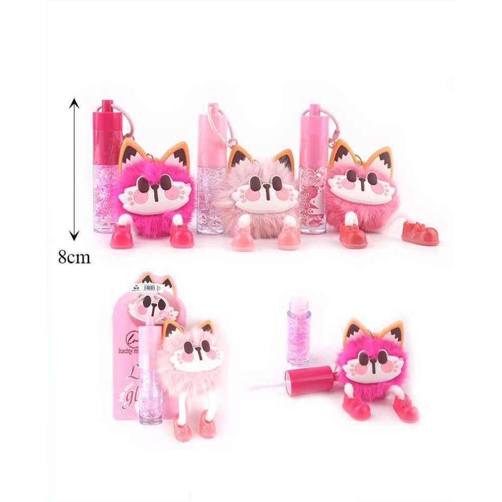 Cat Pom-Pom Lip Gloss Keychain (ANV-0398)