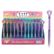 Crystal Heart-Topped Diamond Ballpoint Pens – Elegant Stationery Set (ANV-0583)