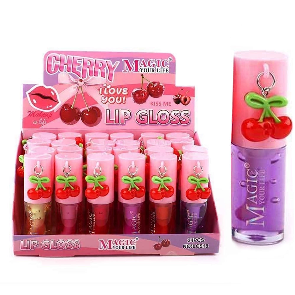Magic Your Life Cherry Kiss Me Lip Gloss Set (24-Piece Display Box) (ANV-0671)