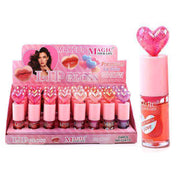 Magic Your Life Heart-Topped Liquid Lip Gloss Set – Shimmery, Moisturizing Gloss for High-Shine Lips 24pc (ANV-0673)