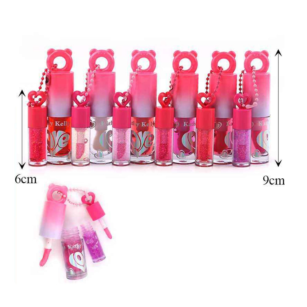 Kathy Kelly Magic 2-in-1 Heart Keychain Lip Oil & Glitter Gloss (ANV-0703)