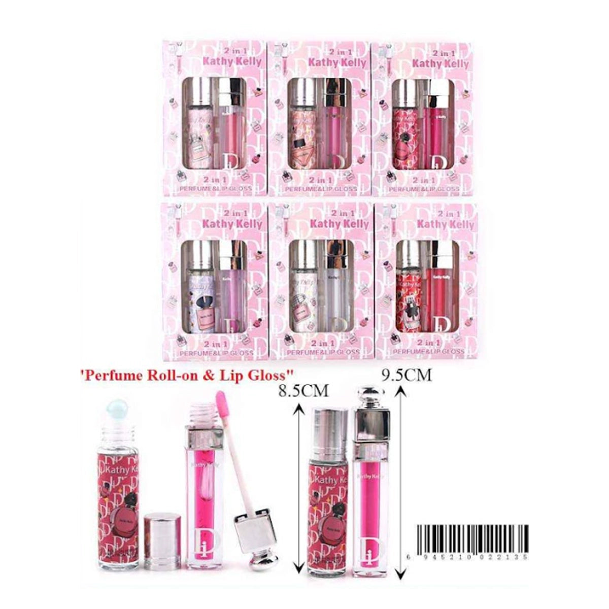Kathy Kelly 2-in-1 Perfume Roll-On & Lip Gloss Set (ANV-0965)