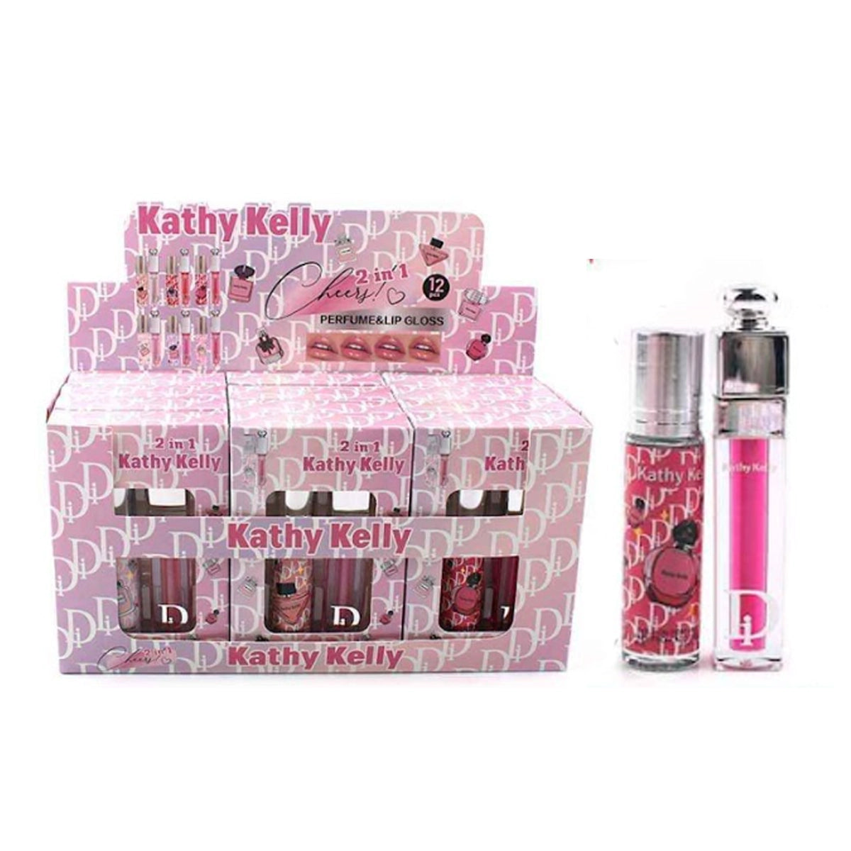 Kathy Kelly 2-in-1 Perfume Roll-On & Lip Gloss Set (ANV-0965)