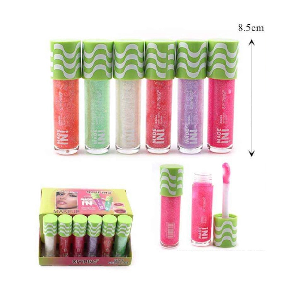 Made In! Glitter Lip Gloss Set – Long-Lasting Shimmer (24-Piece) ANV-0968